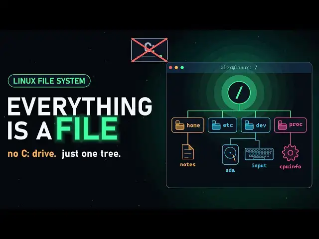 Video thumbnail for Linux File System Explained: Everything Is a File