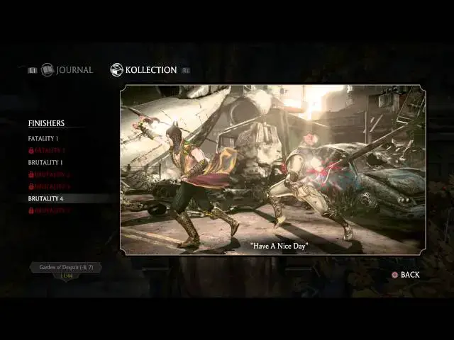 Video thumbnail for Mortal Kombat X - Krypt: Shinnok's Brutality "Have a Nice Day" & Jacqui's Boot Camp Outfit Unlocked