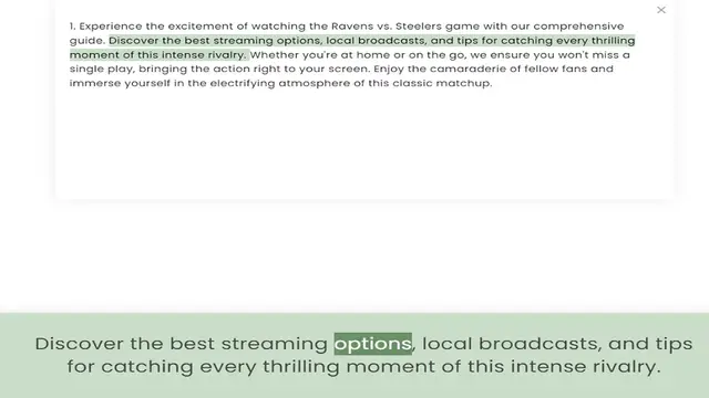 Video thumbnail for guide. Discover the best streaming options, local broadcasts, and tips for catching every thrilling moment of this intense rivalry. Whether you're at home or on the go, we ensure you won't miss a single play, bringing the action right to