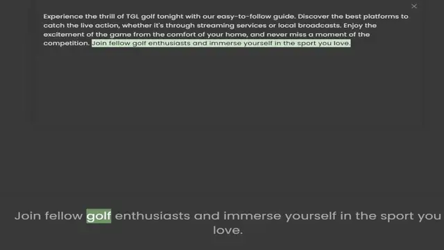 Video thumbnail for catch the live action, whether it's through streaming services or local broadcasts. Enjoy the excitement of the game from the comfort of your home, and never miss a moment of the competition. Join fellow golf enthusiasts and im