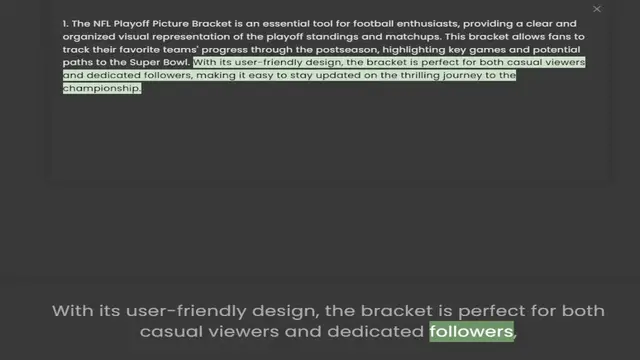 Video thumbnail for organized visual representation of the playoff standings and matchups. This bracket allows fans to track their favorite teams' progress through the postseason, highlighting key games and potential paths to the Super Bowl. With its user-fr