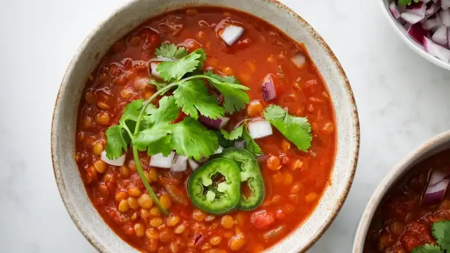 'Video thumbnail for Vegan But Hearty Lentil Chili Recipe'
