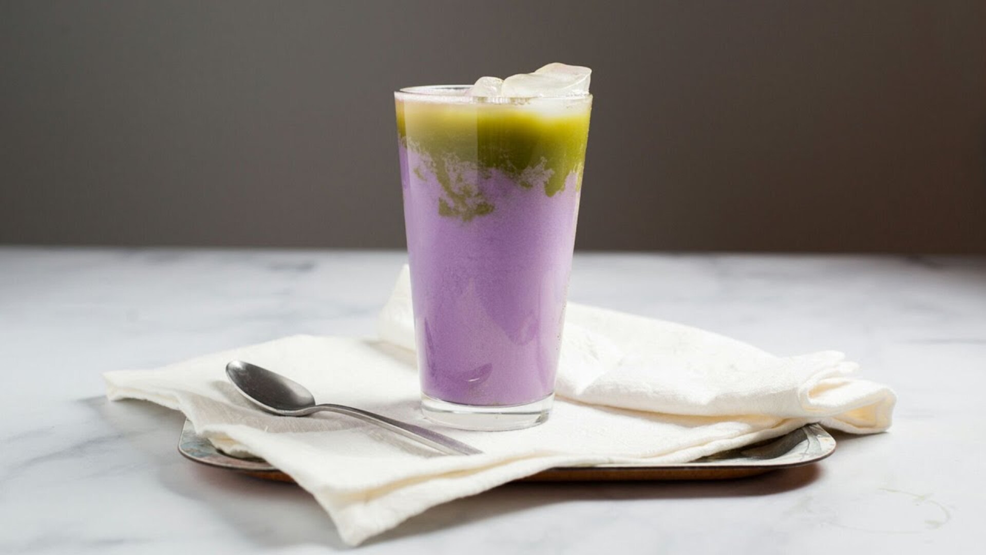 Video thumbnail for Iced Ube Matcha Coconut Latte Recipe