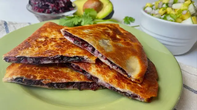 'Video thumbnail for Quesadillas De Jamaica (With Hibiscus Filling) Recipe'