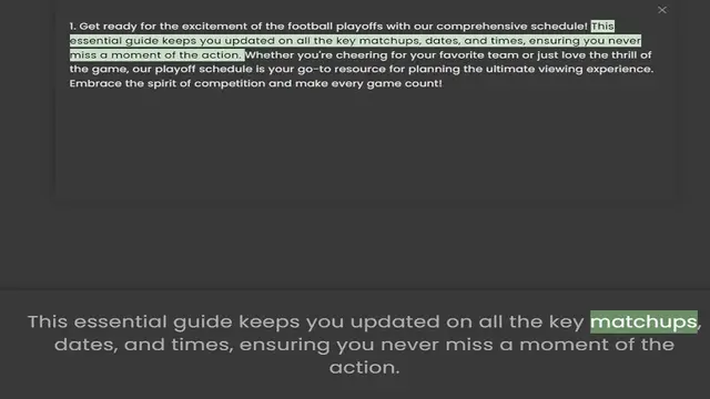 Video thumbnail for essential guide keeps you updated on all the key matchups, dates, and times, ensuring you never miss a moment of the action. Whether you're cheering for your favorite team or just love the thrill of the game, our playoff schedule is your