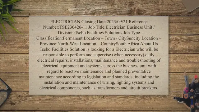 Video thumbnail for Tsebo Electricain