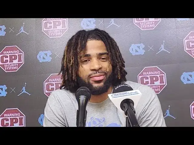 'Video thumbnail for #UNC guard RJ Davis press conference ahead of Friday's game at No. 1 Kansas'