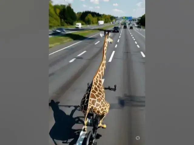 'Video thumbnail for Girrafe on the bike #shorts #short #Girrafe #animals'