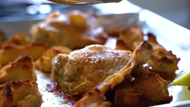 'Video thumbnail for Perfect Roasted Chicken With Croutons and Fish Sauce Butter ¦ Eric Kim ¦ NYT Cooking (720p 24fps)'