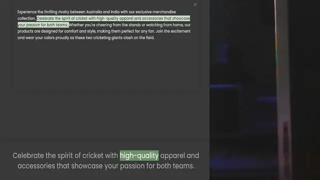 Video thumbnail for collection. Celebrate the spirit of cricket with high-quality apparel and accessories that showcase your passion for both teams. Whether you're cheering from the stands or watching from home, our products are designed for comfort and styl