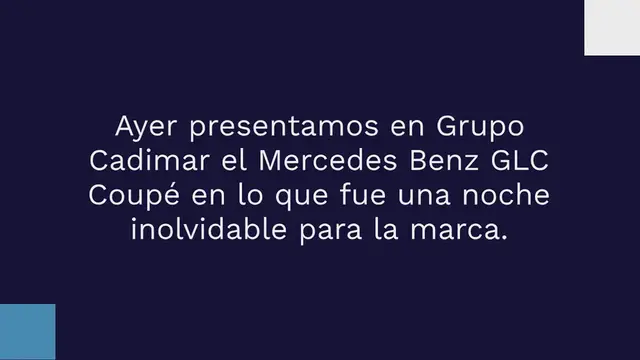 Video thumbnail for Presentación del GLC Coupé