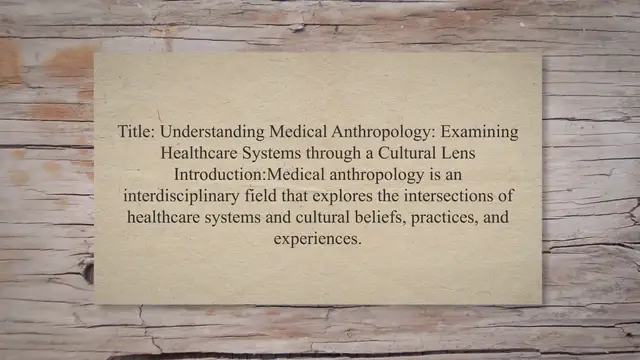 Video thumbnail for Medical anthropology and healthcare systems