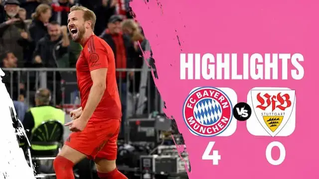 'Video thumbnail for Bayern Munich vs Stuttgart 4.0 Bayern Stuttgart Extended Highlights Bundesliga Harry Kane Hat Trick'