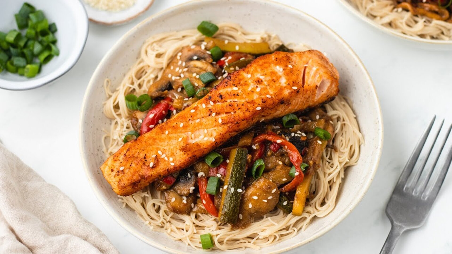 Video thumbnail for Sweet Heat Salmon Stir-Fry Recipe