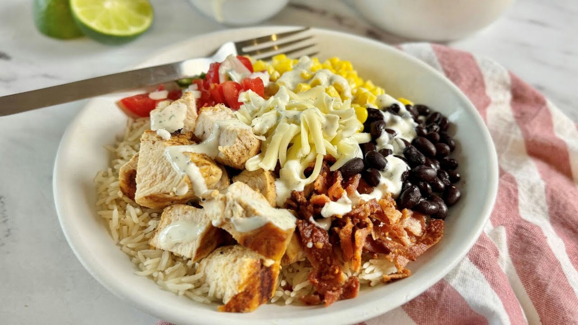 Video thumbnail for DIY Hot Head Burritos Chicken Bacon Ranch Bowl Recipe