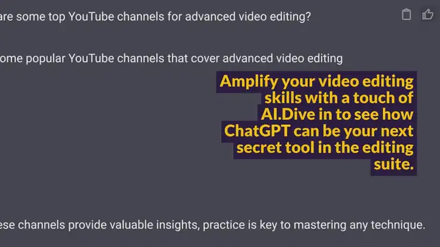 Video thumbnail for 5 Ways ChatGPT Can Improve Your Video Editing