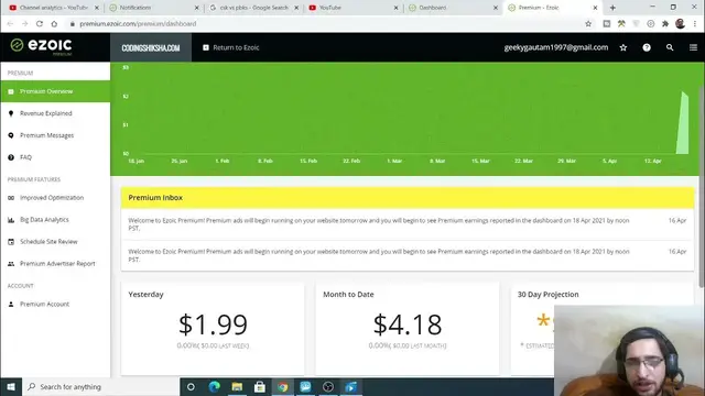 Video thumbnail for Ezoic Premium Ads Earnings For First 2 Days of Website 2021 Live Proof
