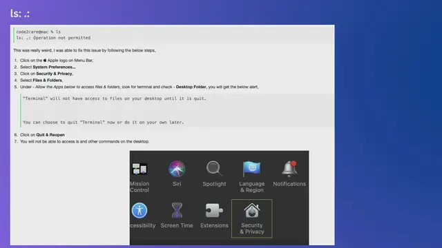 Video thumbnail for ls . Operation not permitted - Mac Terminal ZSH Error