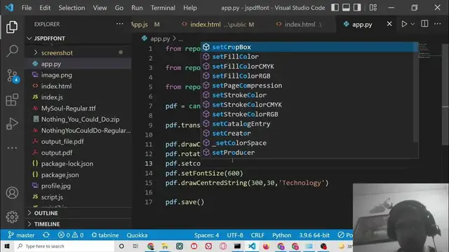 Video thumbnail for Python 3 ReportLab Library Example to Add Colorful Text Watermark inside PDF Document