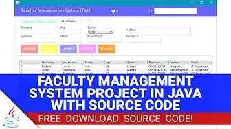 Video thumbnail for Faculty Management System Project In Java With Source Code (Free Download)