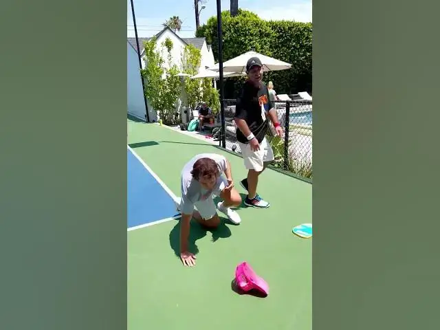 Video thumbnail for David Dobrik 🤝 big pickleball guy #shorts