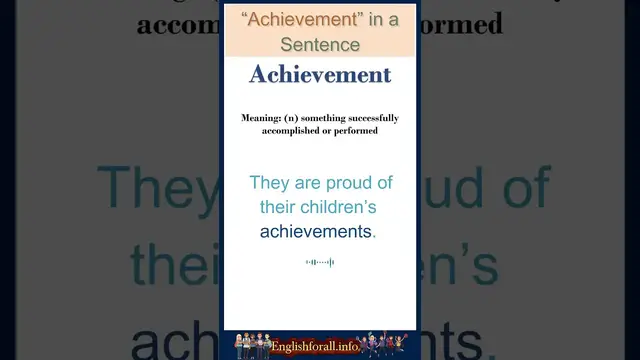 Video thumbnail for Achievement meaning | Achievement in a Sentence | Most common words in English #shorts