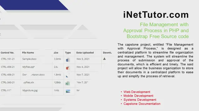 Video thumbnail for Demo - File Management with Approval Process in PHP and Bootstrap Free Source code