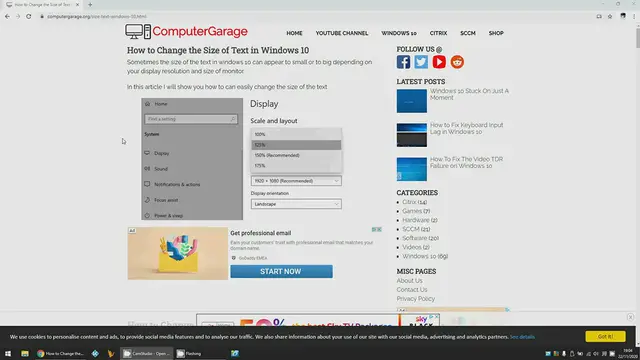 'Video thumbnail for How To Change the Size of Text in Windows 10'