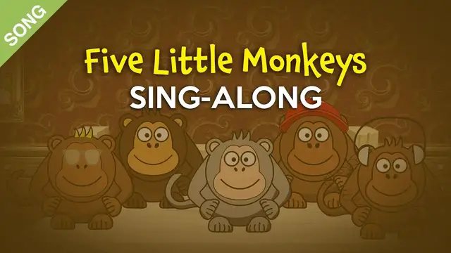 Video thumbnail for Five Little Monkeys [SONG] | Nursery Rhymes Sing-Along with Lyrics