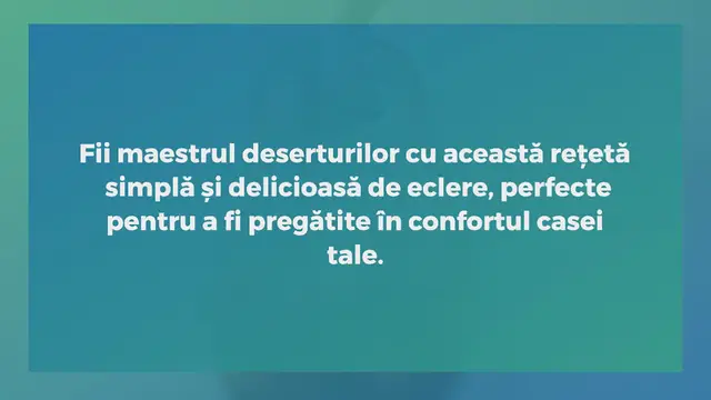 Video thumbnail for Descoperă Rețeta Perfectă pentru Cele Mai Bune Eclere Făcute Acasă – Cu Cremă de Vanilie Delicioasă!
