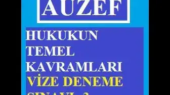 Video thumbnail for Hukukun Temel Kavramları Vize Denem Sınavı -3