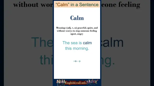 Video thumbnail for Calm meaning | Calm in a Sentence | Most common words in English #shorts