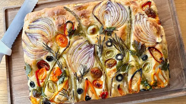 'Video thumbnail for Garden Art Vegetable Focaccia Recipe'