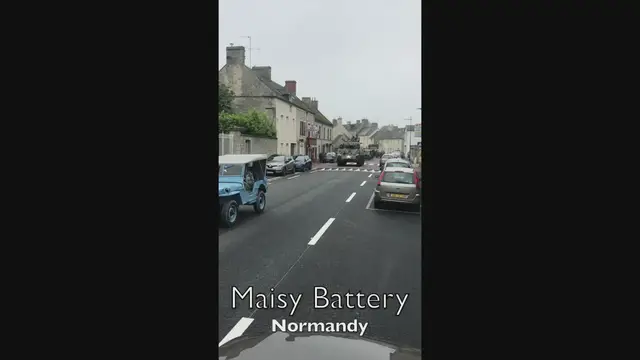 Video thumbnail for Sherman Tank Driving in Isigny sur Mer - HD 1080p