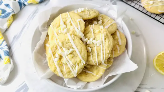Video thumbnail for Lemon White Chocolate Chip Cookies Recipe
