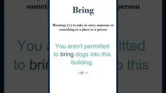Video thumbnail for Bring meaning | Bring in a Sentence | Most common words in English #shorts