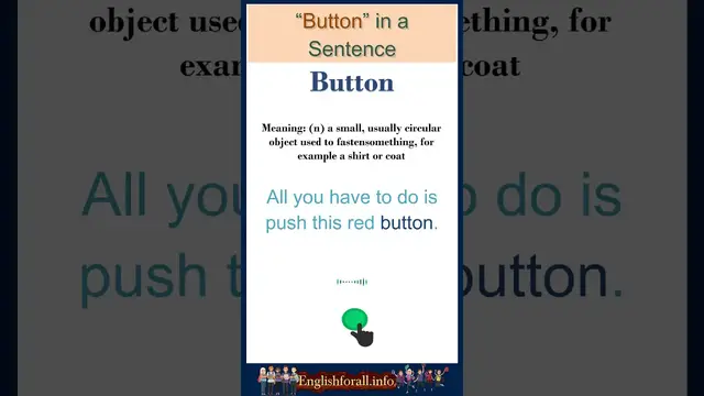 Video thumbnail for Button meaning | Button in a Sentence | Most common words in English #shorts