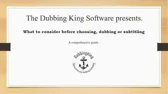 Video thumbnail for What To Consider Before Choosing Dubbing or Subtitling (Case Study)