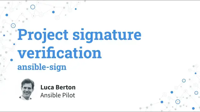 Video thumbnail for Project signature verification with GPG and ansible-sign