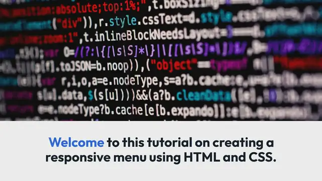 Video thumbnail for Responsive Menu Using HTML and CSS with (source code)