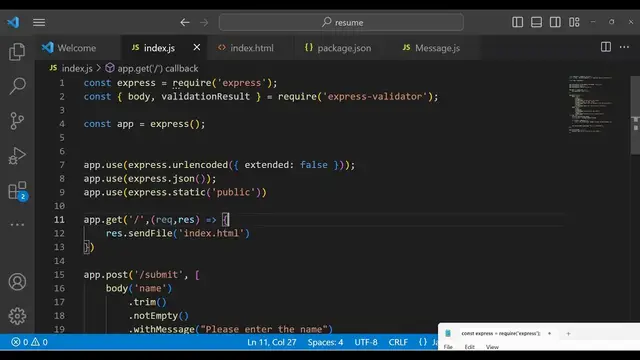 Video thumbnail for Node.js Express Server Side Form Validation With Custom Error Messages Using express-validator AJAX