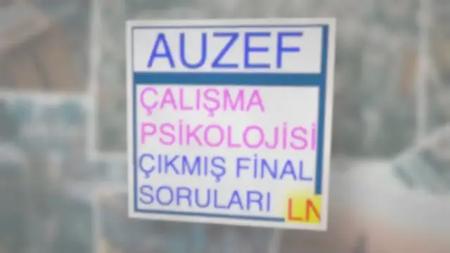 Video thumbnail for Çalışma Psikolojisi Çıkmış Final Soruları