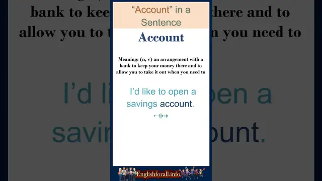 Video thumbnail for Account meaning | Account in a Sentence | Most common words in English #shorts