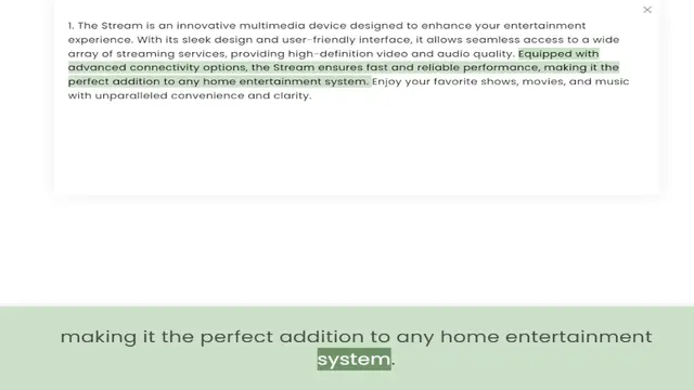 Video thumbnail for experience. With its sleek design and user-friendly interface, it allows seamless access to a wide array of streaming services, providing high-definition video and audio quality. Equipped with advanced connectivity options, the Stream ens