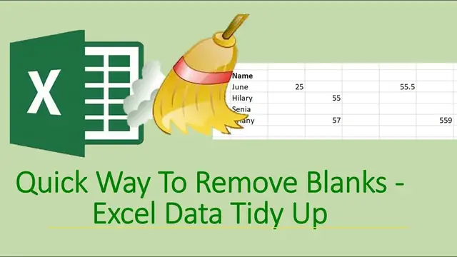 Video thumbnail for Quick Way To Remove Blanks -Excel Data Tidy Up