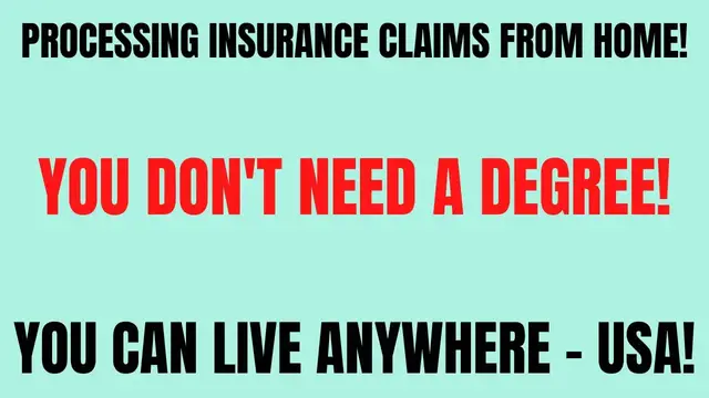 Video thumbnail for Processing Insurance Claims Work From Home Job | No Degree | Live Anywhere USA | Online Job Hiring