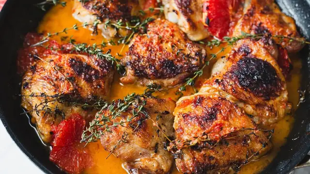 'Video thumbnail for Roasted Grapefruit Chicken Thighs Recipe'