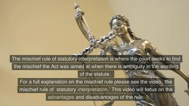 Video thumbnail for Evaluation of the mischief rule of statutory interpretation