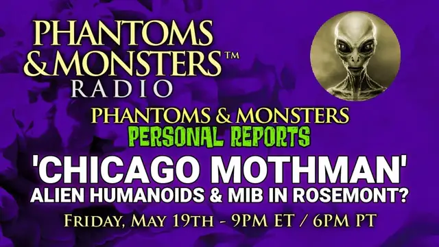 Video thumbnail for 'CHICAGO MOTHMAN' - ALIEN HUMANOIDS & MIB IN ROSEMONT? Prelude to O'Hare - Lon Strickler (Host)