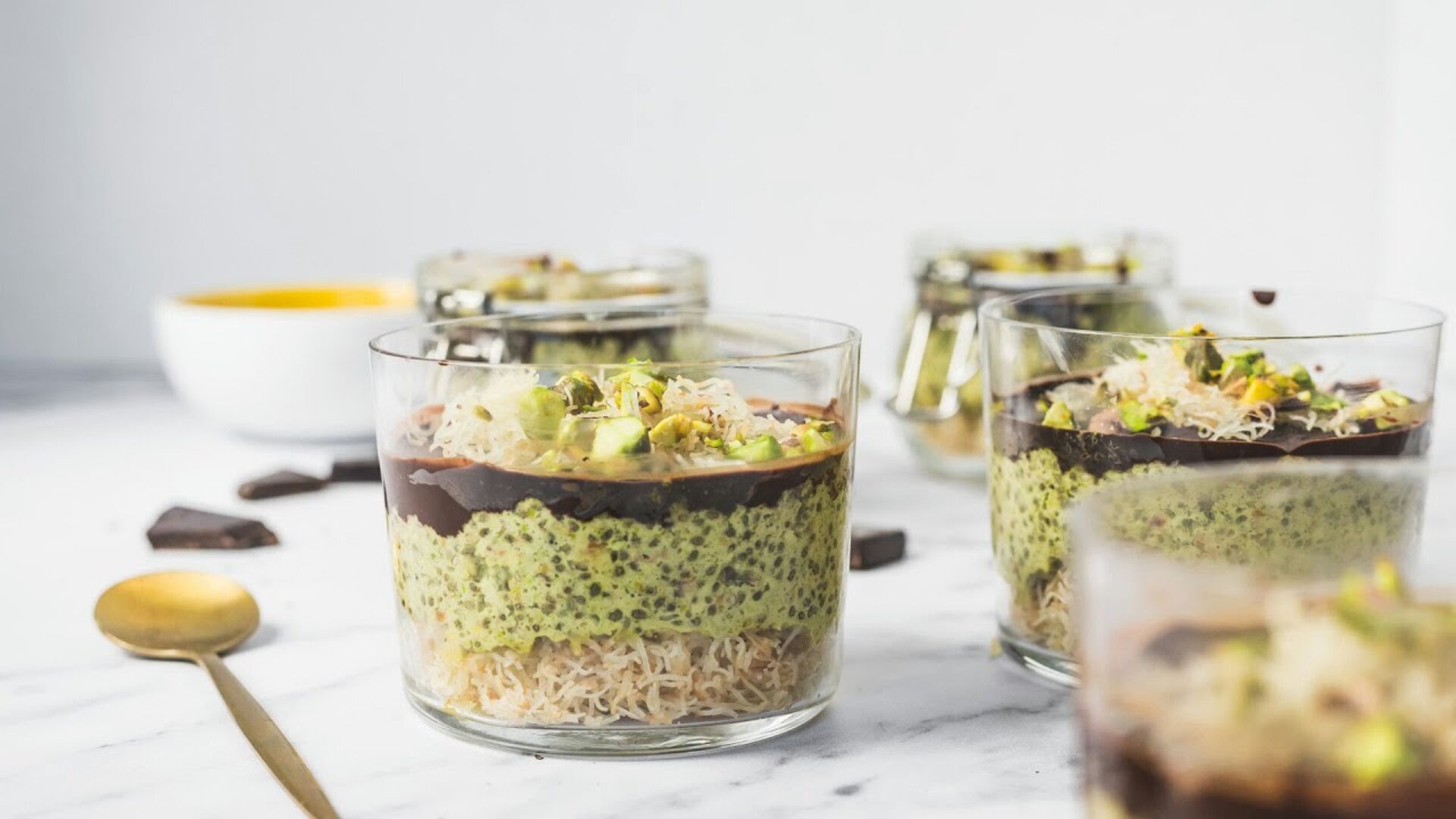 Video thumbnail for Dubai Chocolate-Style Pistachio Chia Pudding Recipe